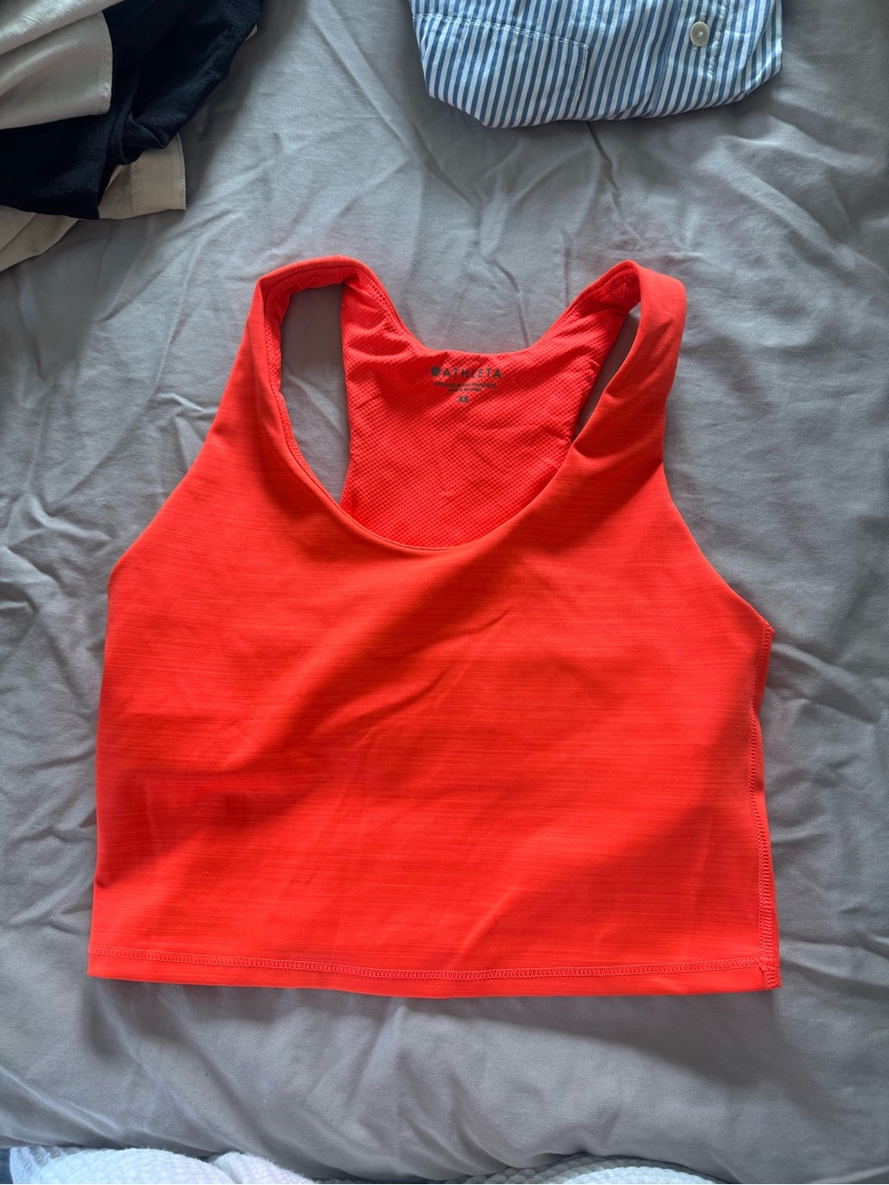 Athleta Bright Red Racerback Crop Sports Bra